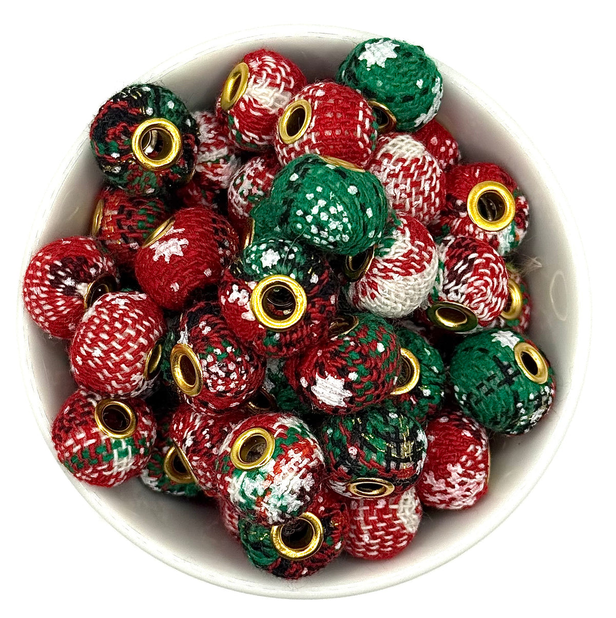 Festive Plaid Fabric | 20 Pk | Spacer Bead