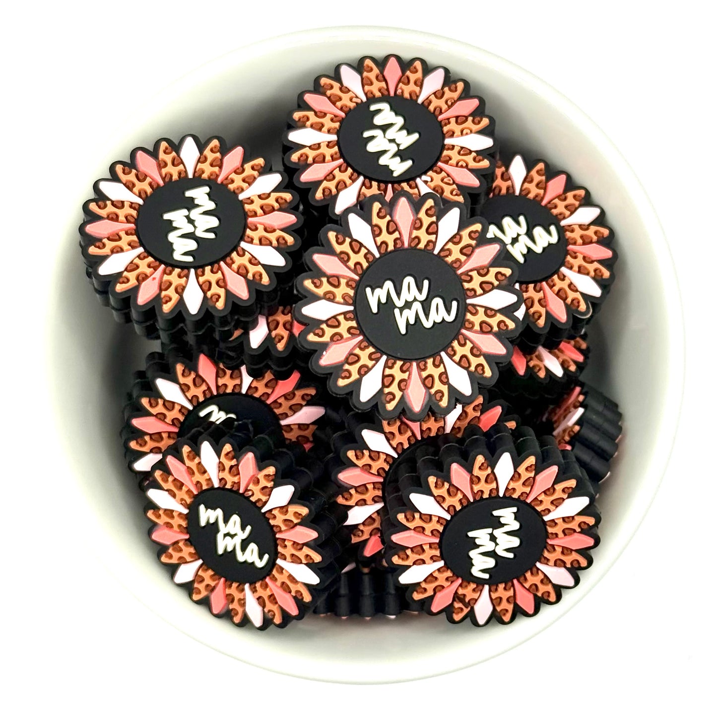 Retro Mama Flower | Silicone Focal Bead