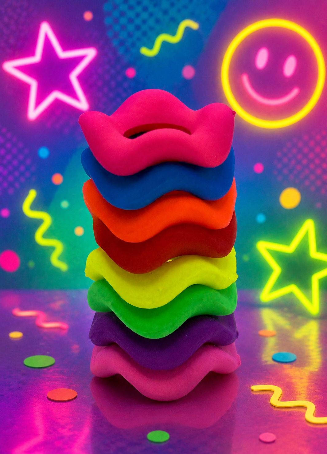 Neon Wavy Spacers | Spacer Beads