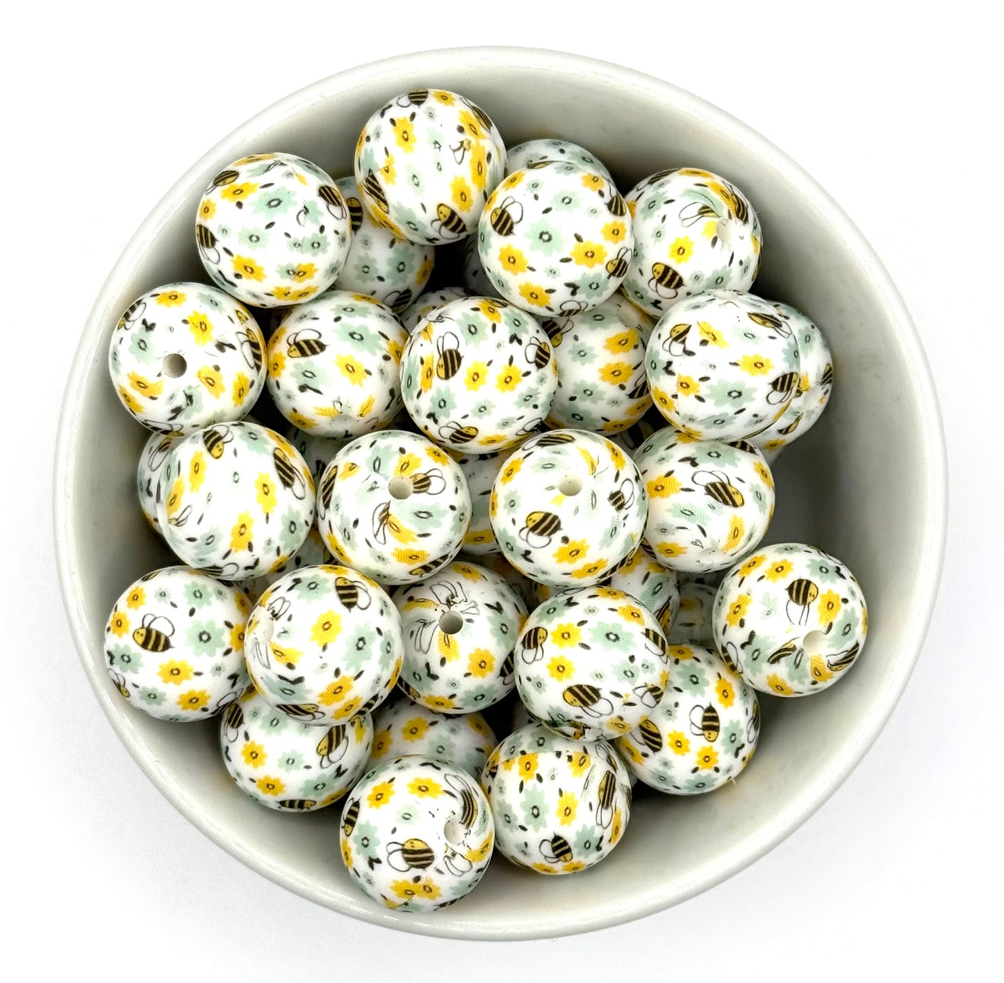 Printed 15mm Silicone Bead | Silicone Printed Beads