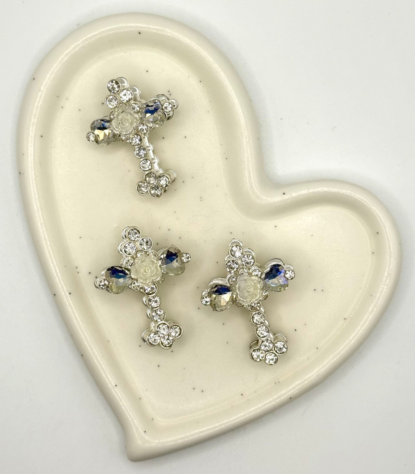 Luxe Alloy Crystal Cross Focal