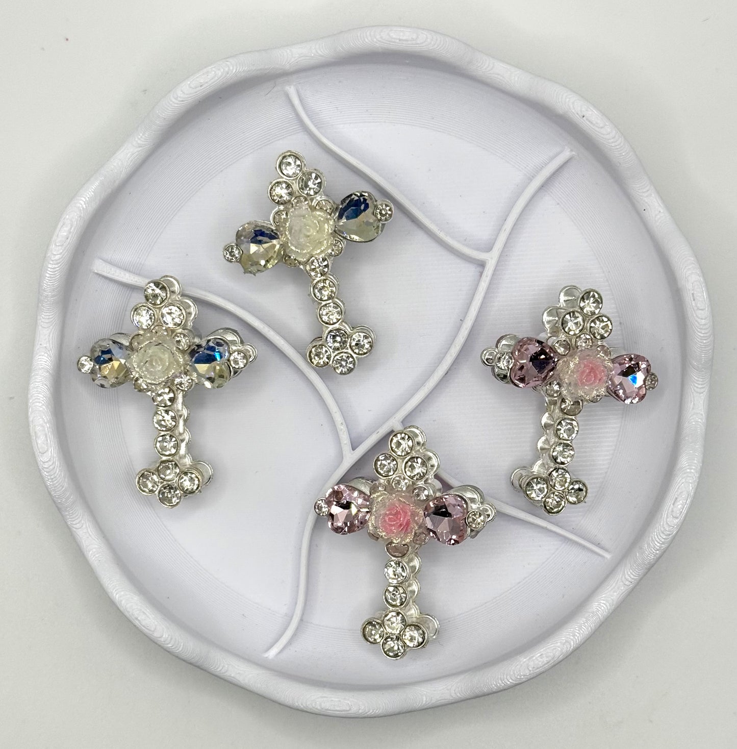 Luxe Alloy Crystal Cross Focal