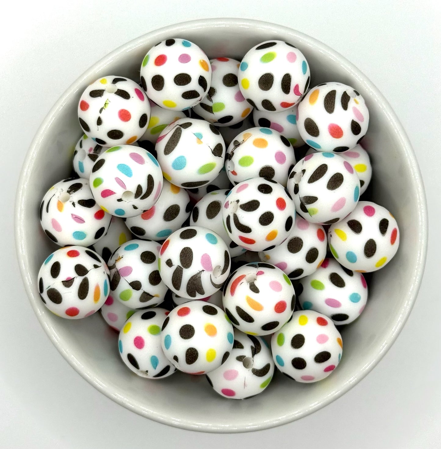 Printed 15mm Silicone Bead | Silicone Printed Beads