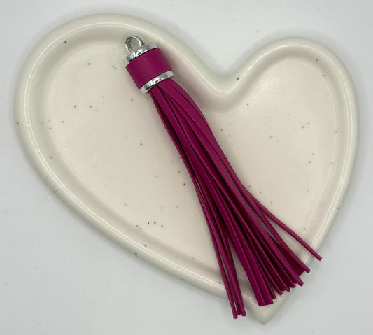 Leather Tassel 9cm Silver Cap | Accessories