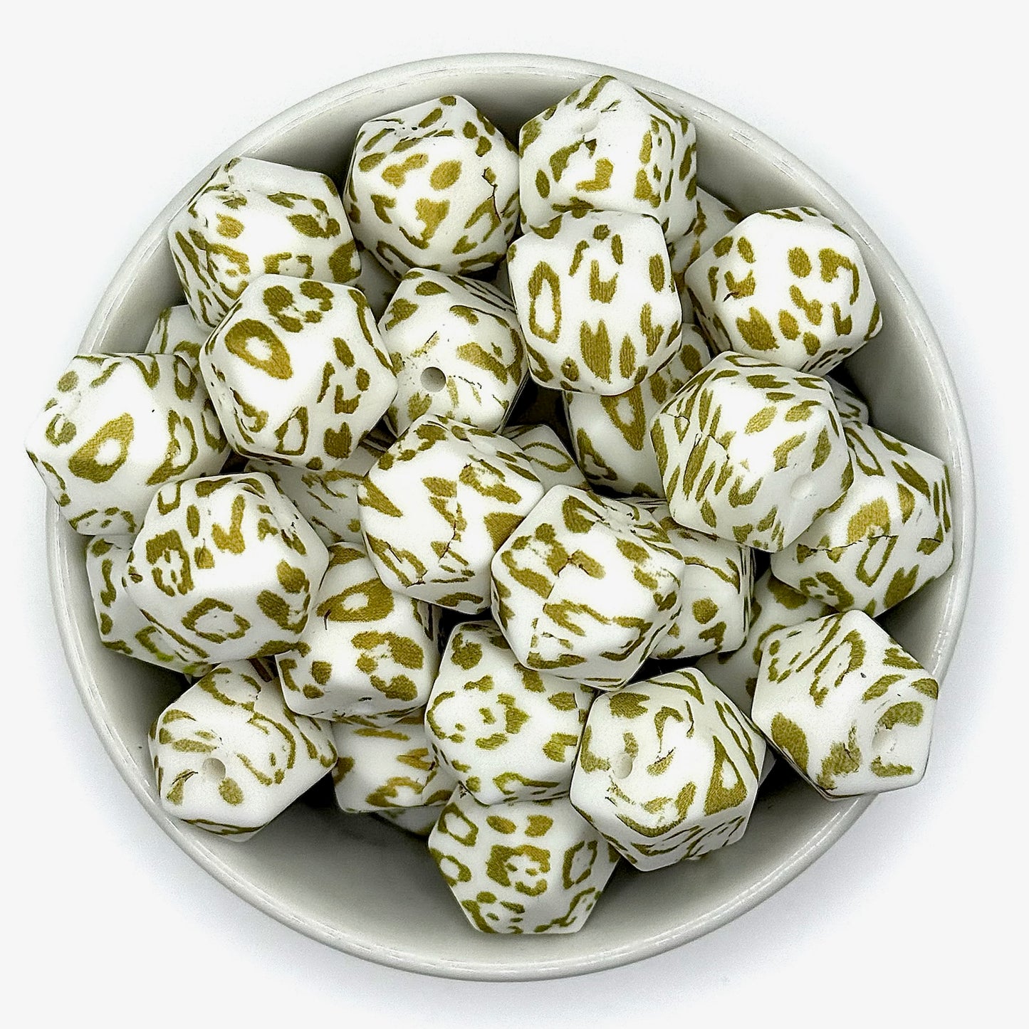 Hexagon Printed Beads 14mm | Printed Silicone Beads