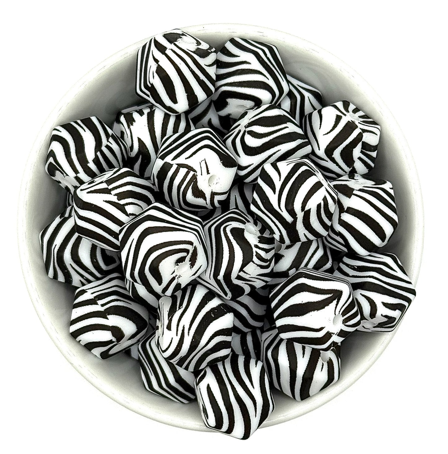 Hexagon Printed Beads 14mm | Printed Silicone Beads