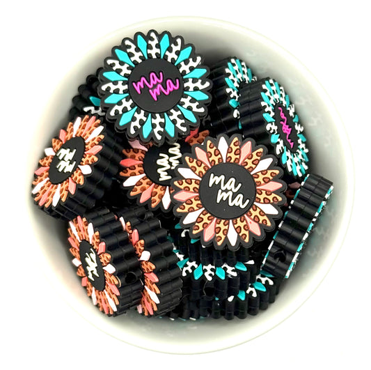 Retro Mama Flower | Silicone Focal Bead