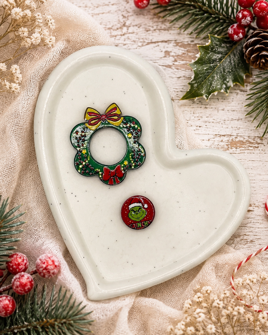 Christmas Wreath Acrylic Spinner / Focal set | Acrylic Focal Beads