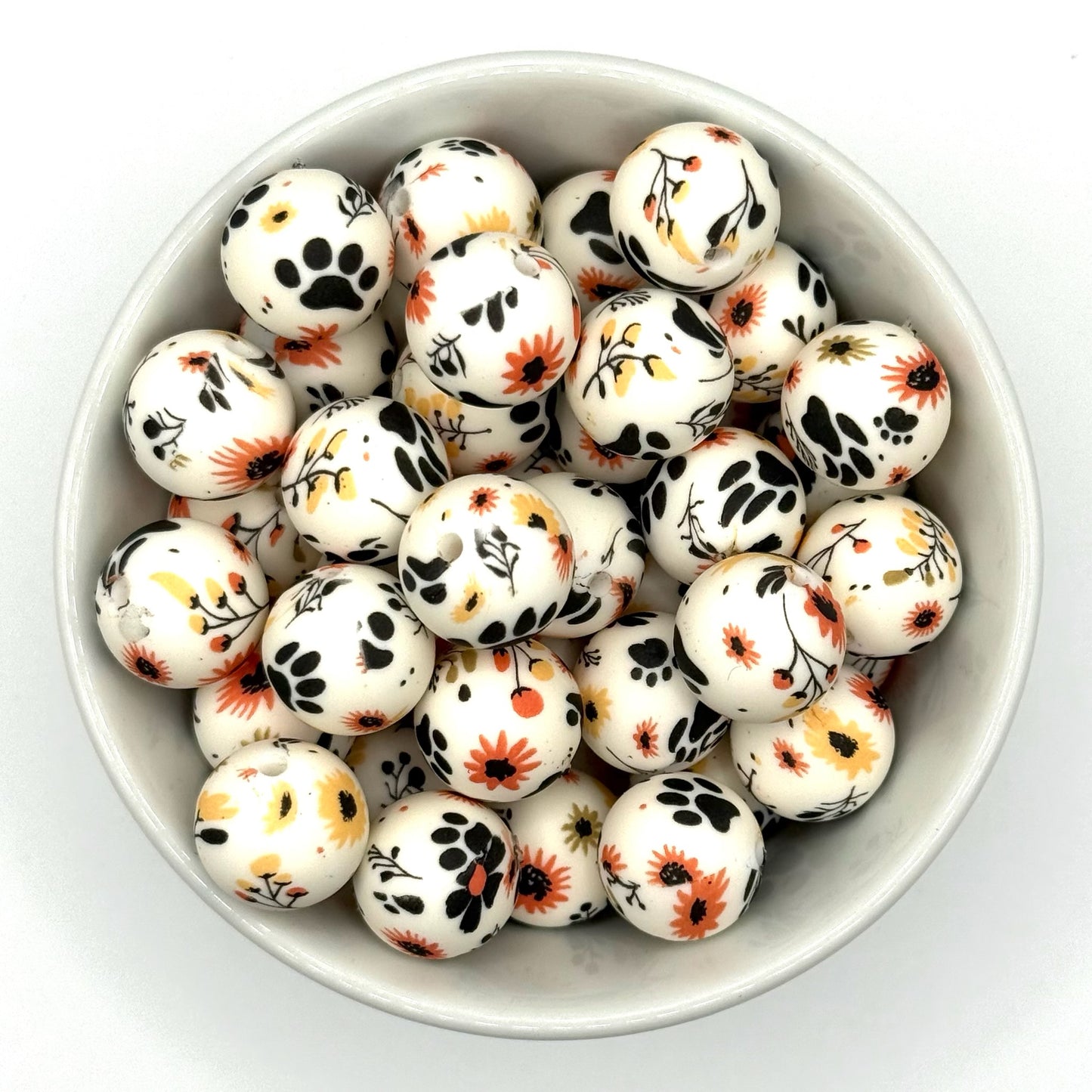 Printed 15mm Silicone Bead | Silicone Printed Beads