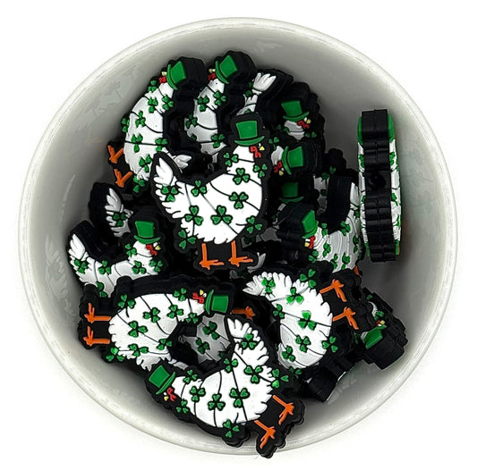 Festive St. Patrick’s Day Chicken - Silicone Focal Bead