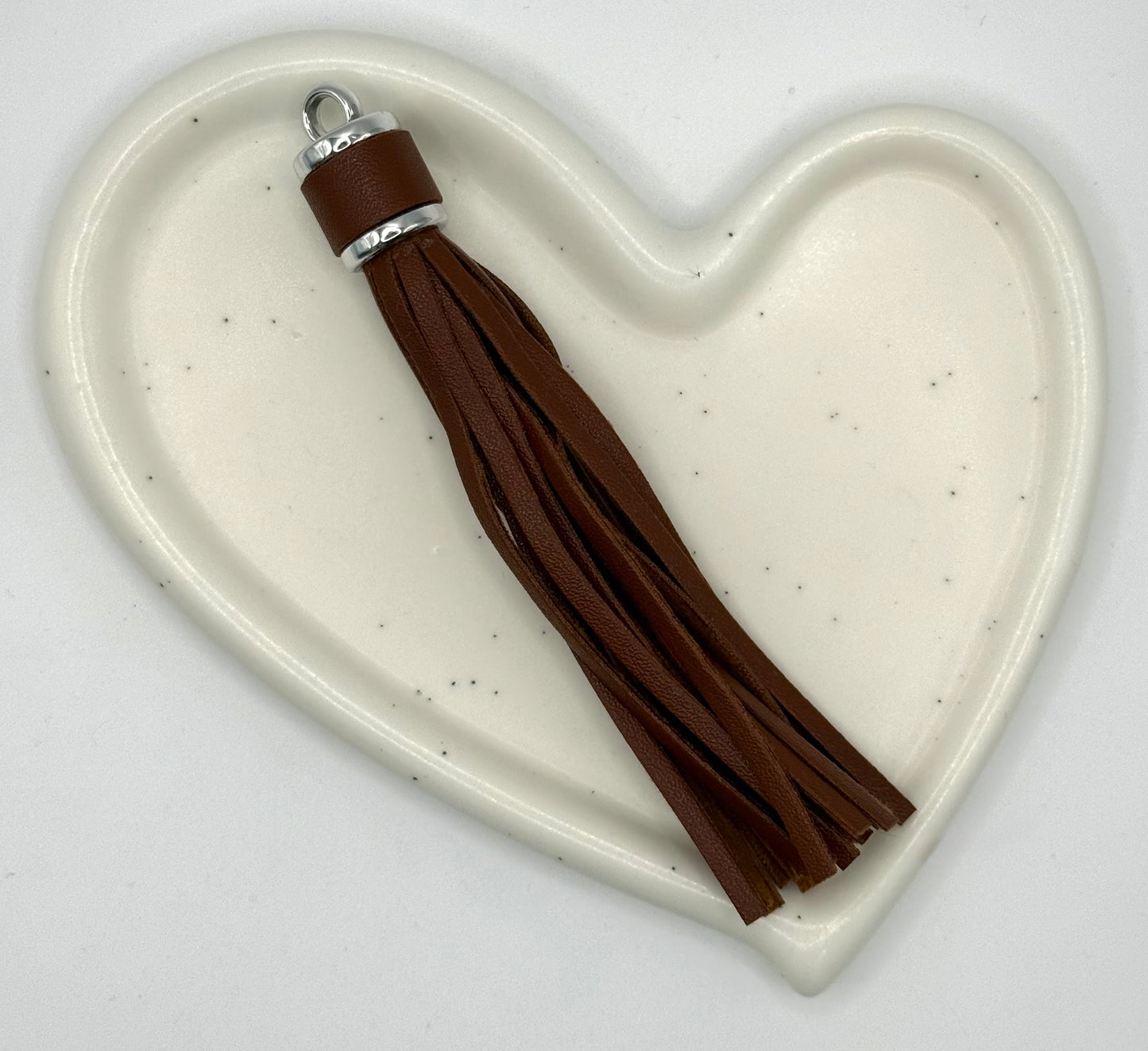 Leather Tassel 9cm Silver Cap | Accessories