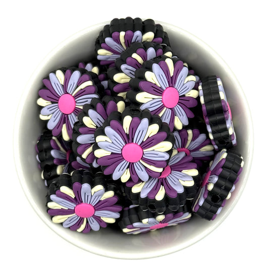 Midnight Daisy Flower | Silicone Focal Bead