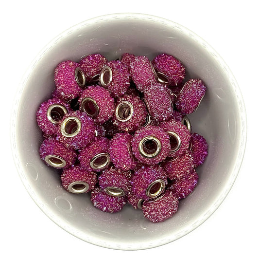 Large Hole Spacer Rose Acrylic Spacer 17mm | Spacer Beads