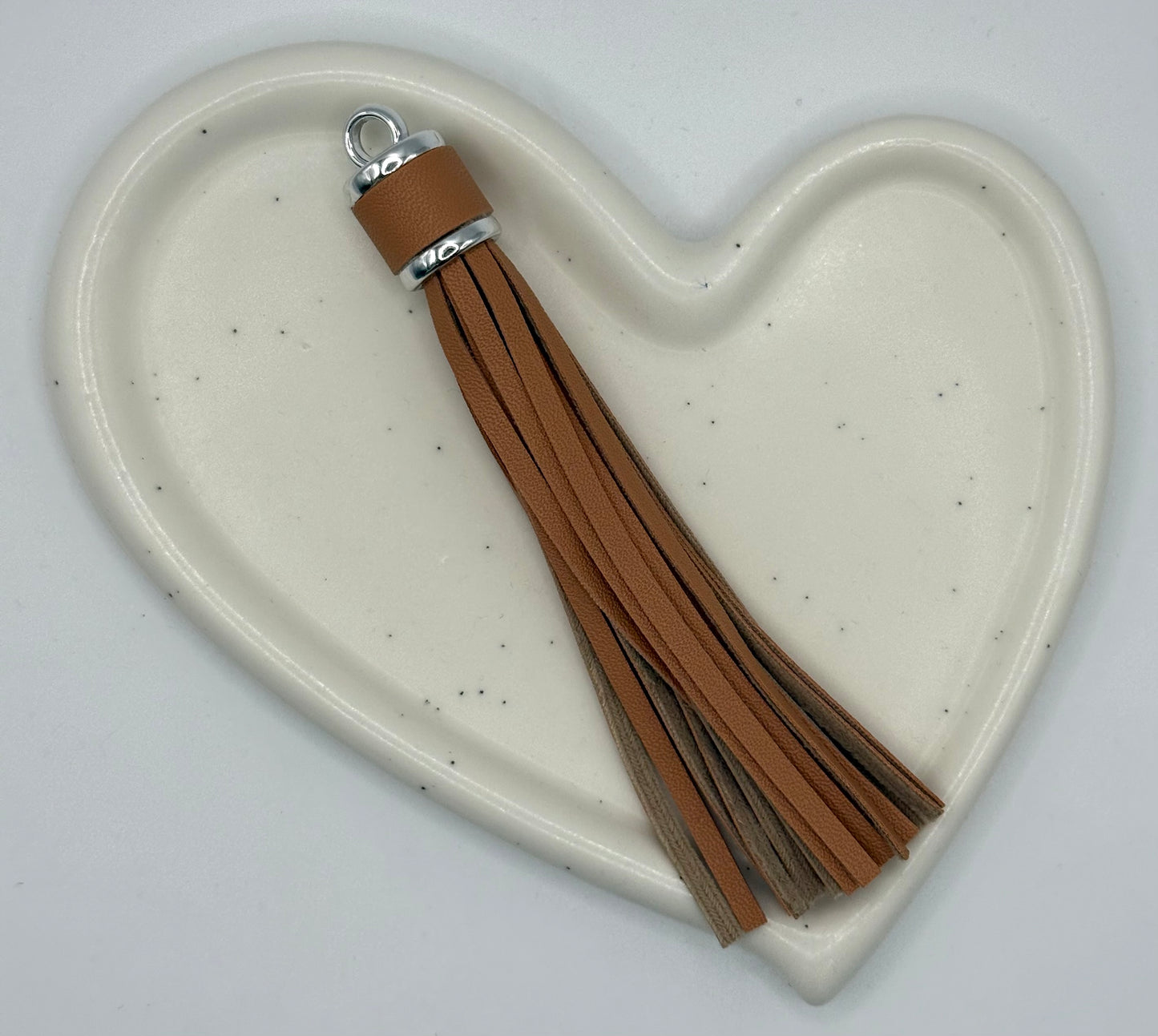 Leather Tassel 9cm Silver Cap | Accessories