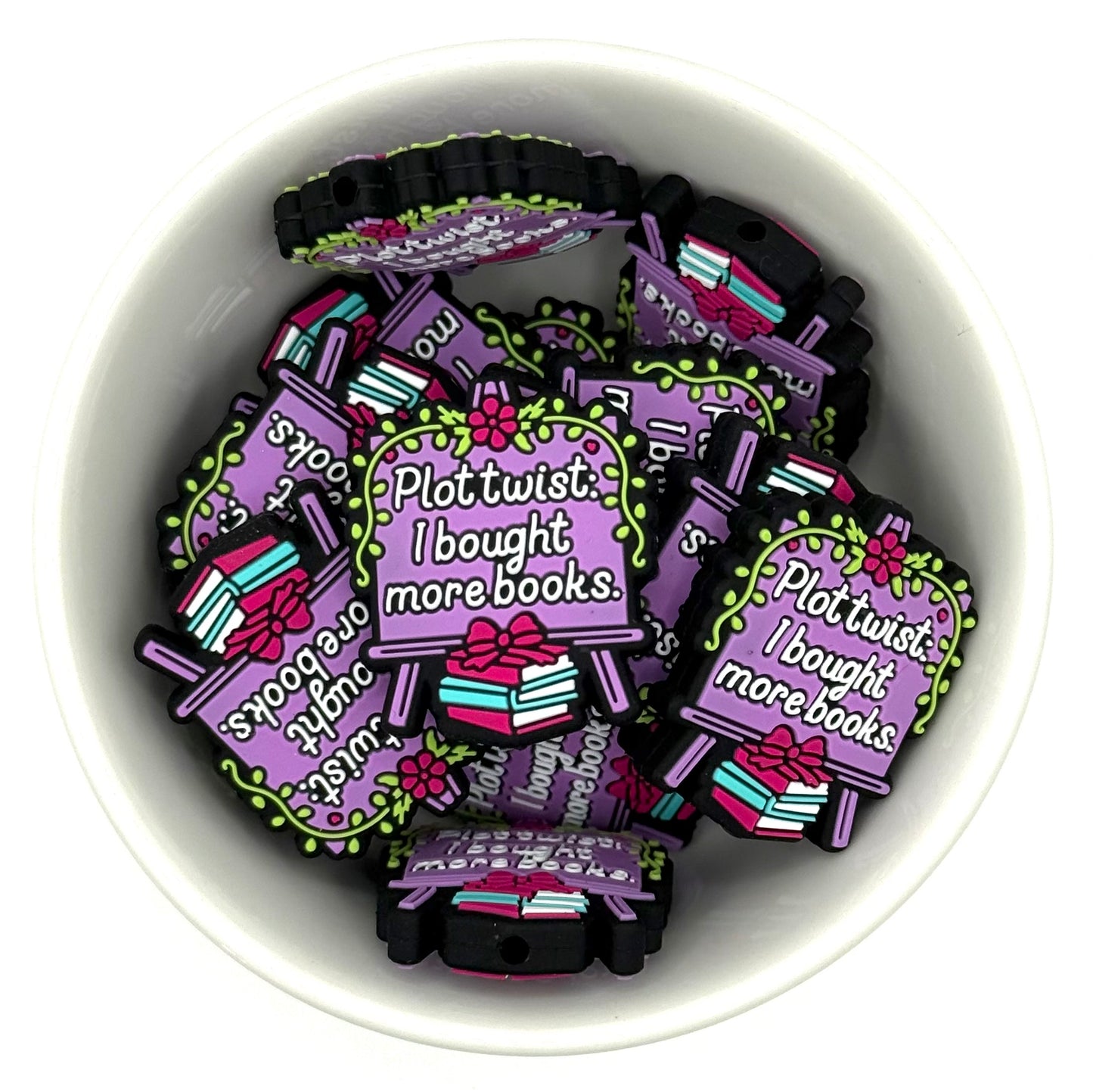 Plot Twist - I Bought More Books | Silicone Focal Beads