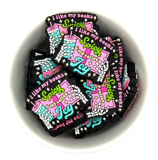 Books Spicy & Coffee Icy | Silicone Focal Bead