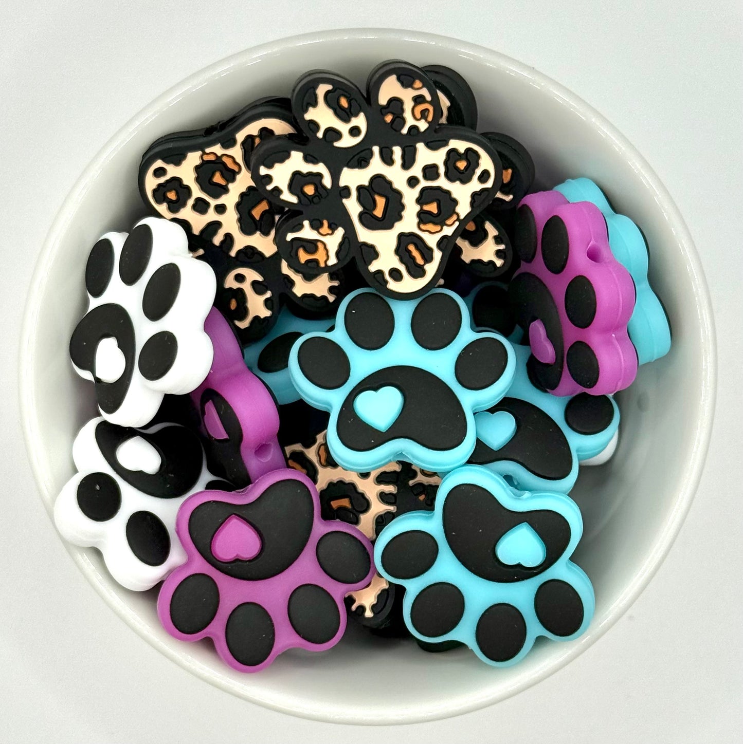 Paw Prints | Silicone Focal Bead