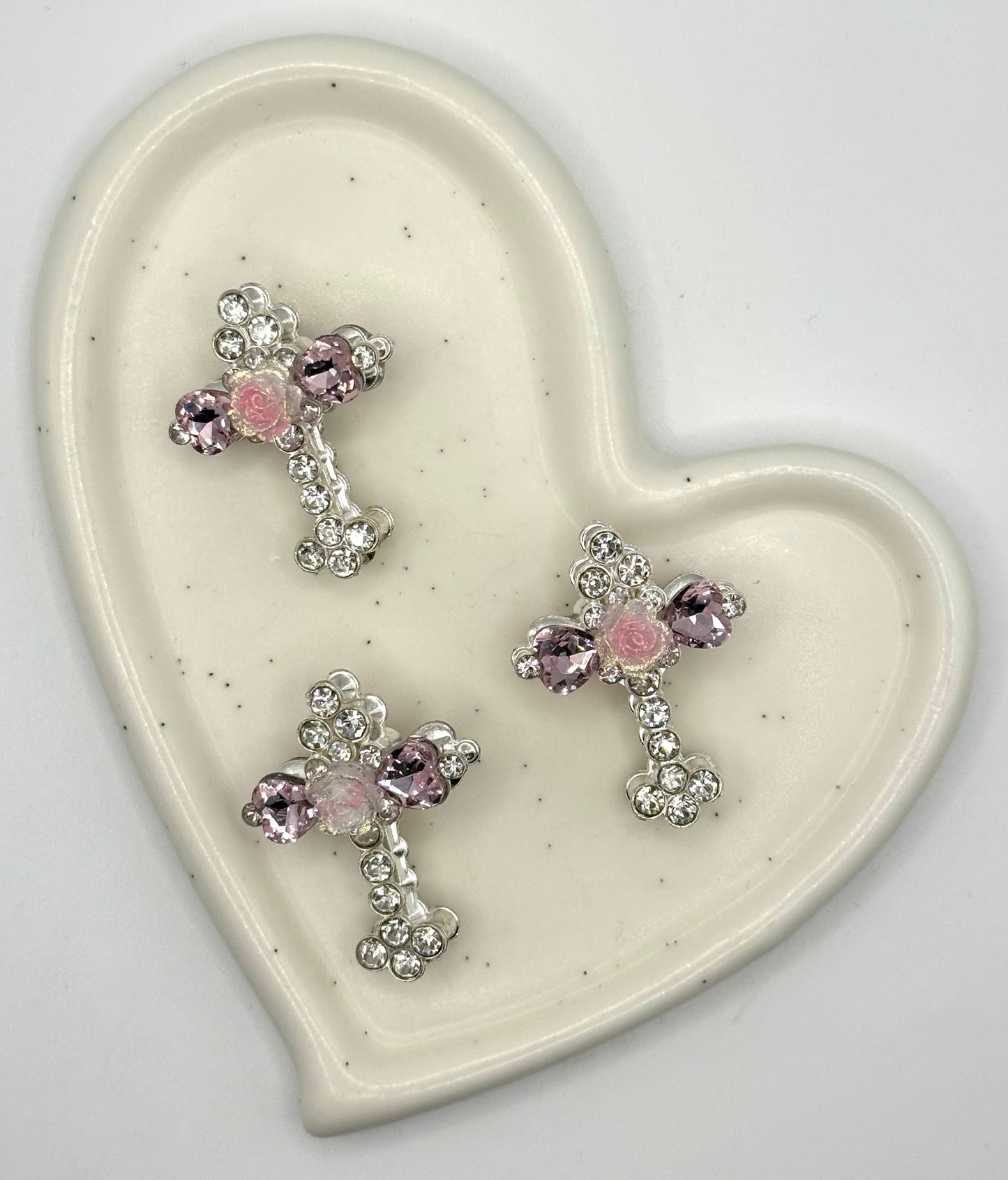 Luxe Alloy Crystal Cross Focal
