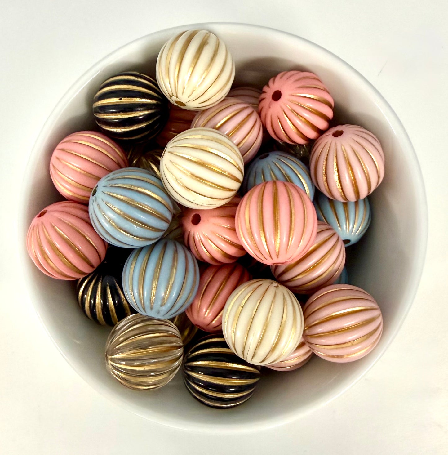 Gold Edge Pumpkin Beads 15mm | Acrylic Beads