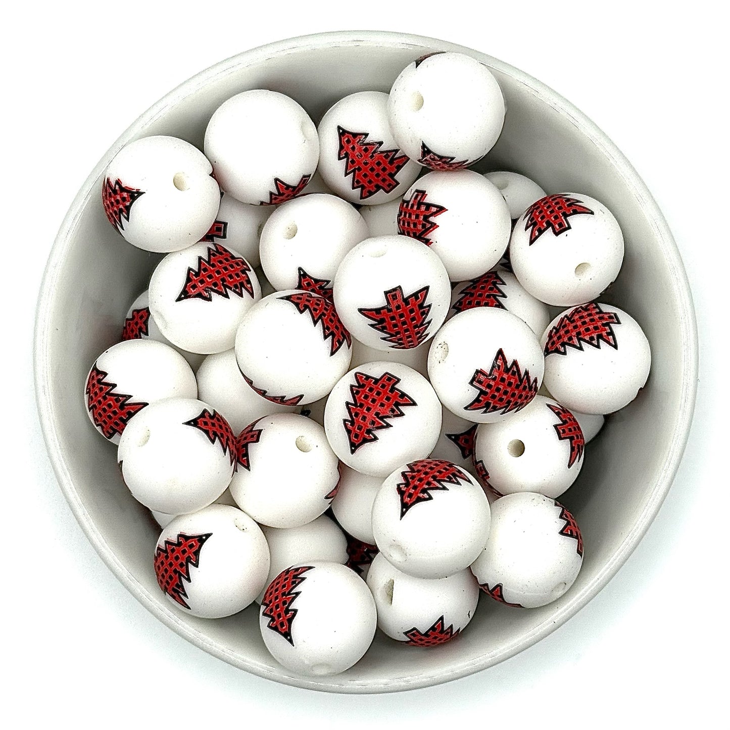 Festive Printed 15mm Silicone Beads