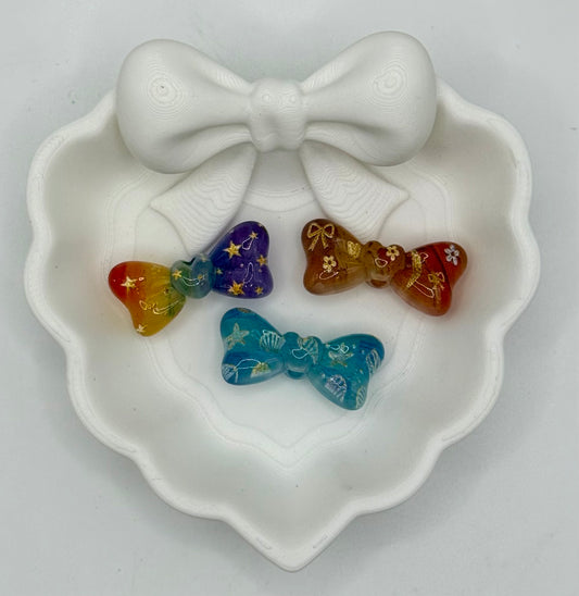 Petite Rainbow Bows | 3 Pack | Acrylic Focal Beads