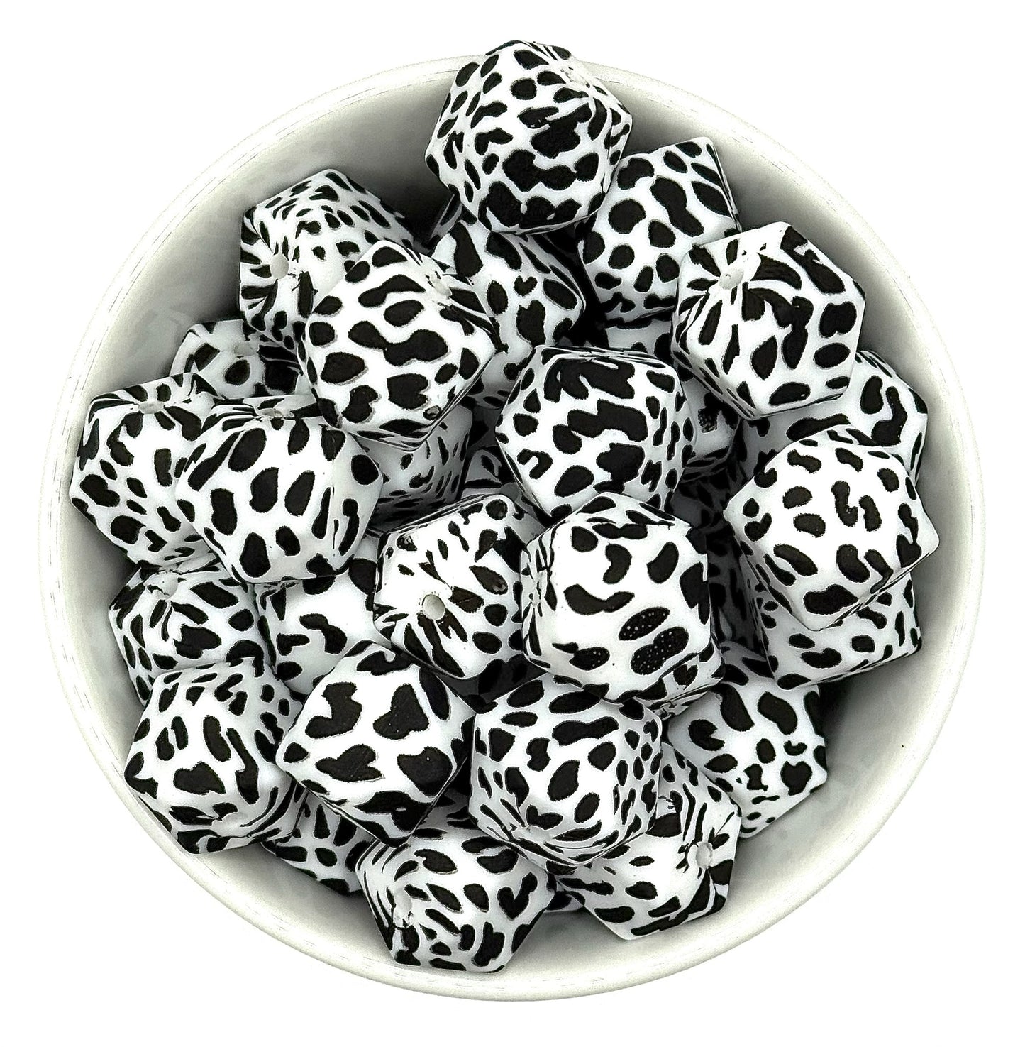 Hexagon Printed Beads 14mm | Printed Silicone Beads