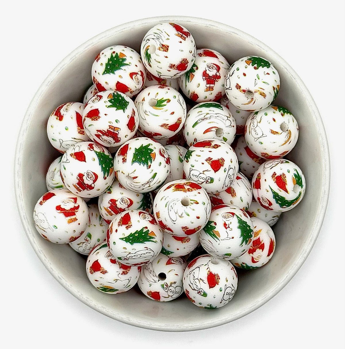 Festive Printed 15mm Silicone Beads