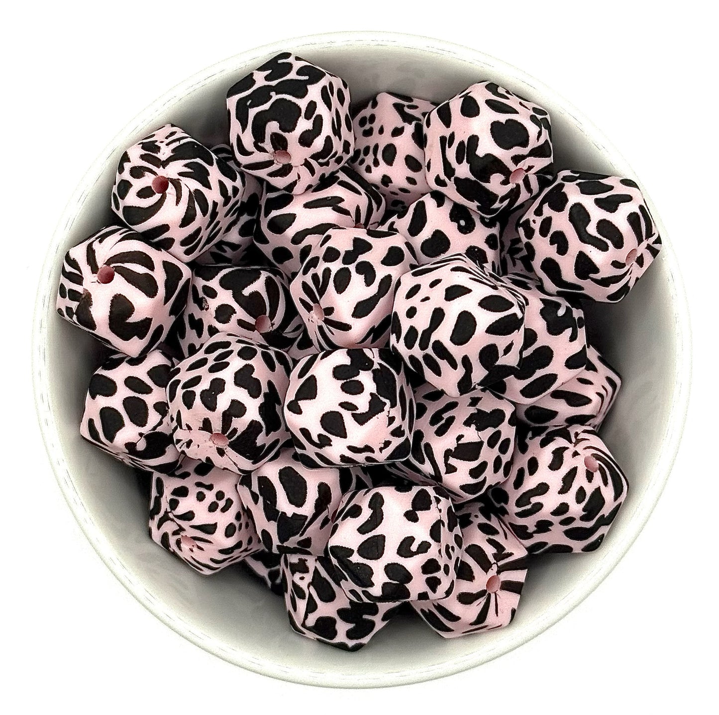 Hexagon Printed Beads 14mm | Printed Silicone Beads