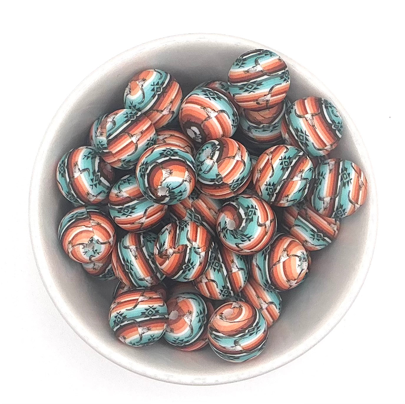 Printed 15mm Silicone Bead | Silicone Printed Beads