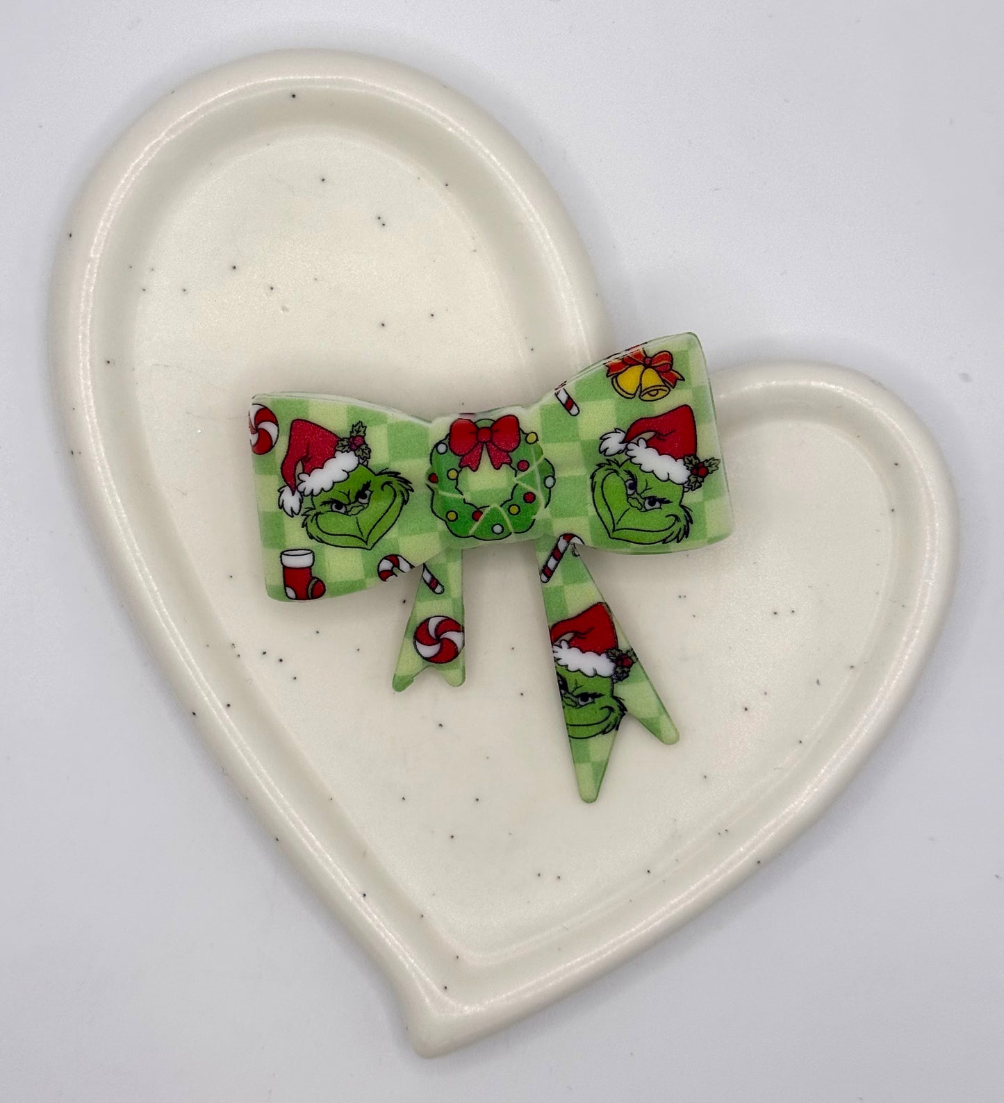 Grinch Printed Bow | Silicone Focal Bead