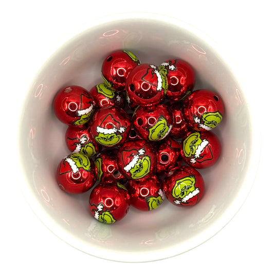 Christmas Grinch Print Acrylic | Acrylic Beads