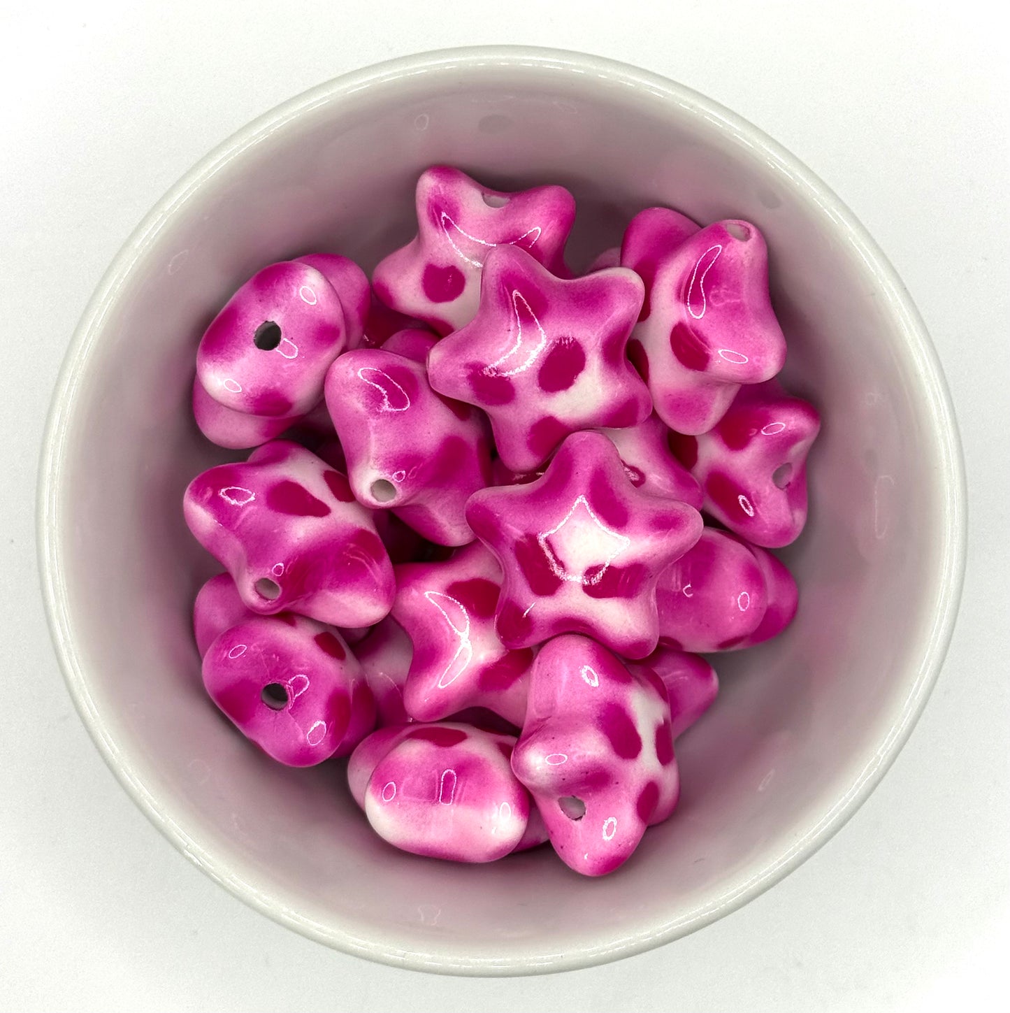Leopard Print Puffy Star | Acrylic Focal Beads