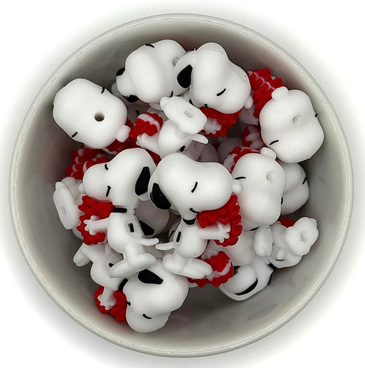 Doggy with Flowers | Valentines Focal Bead