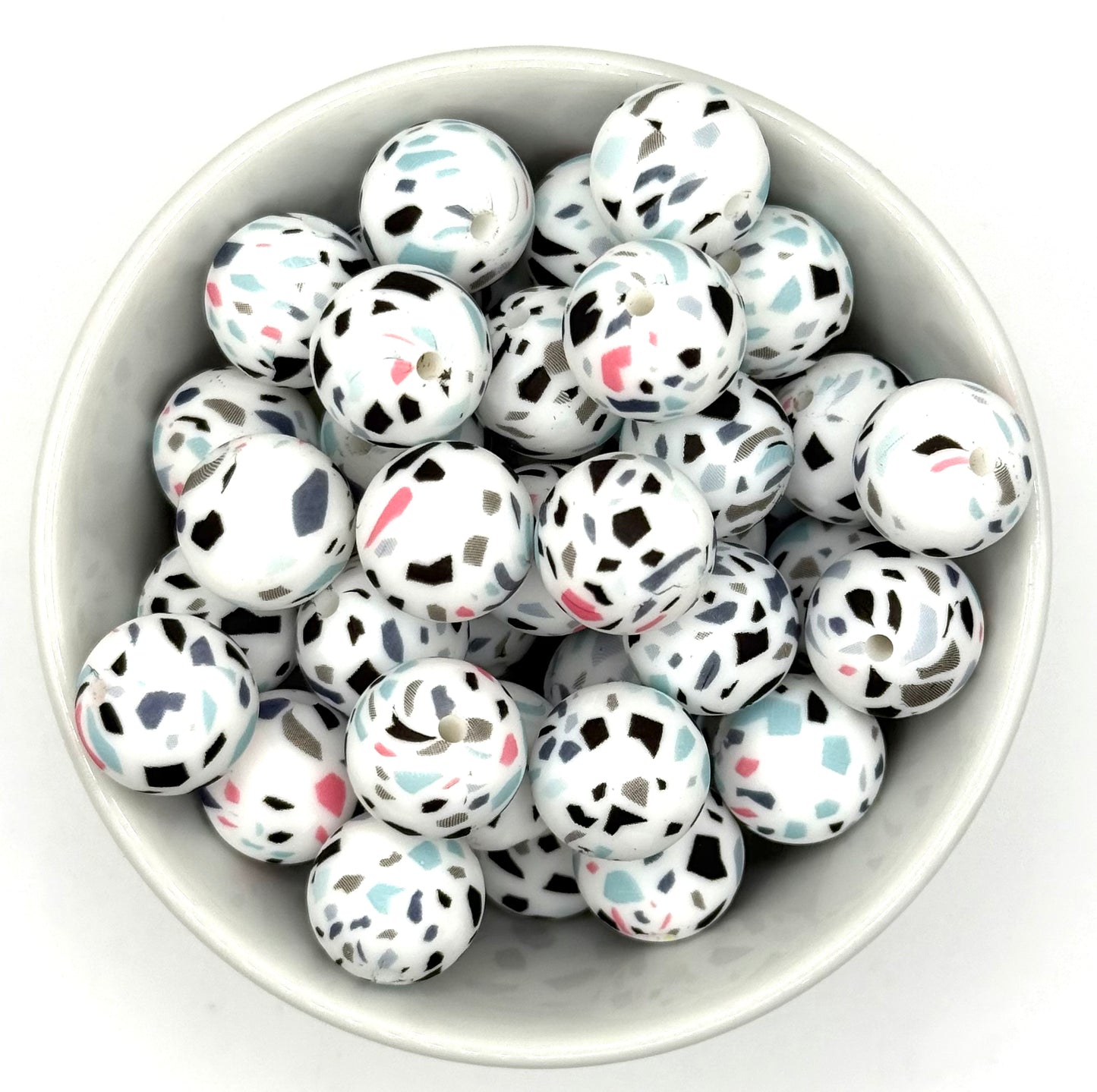 Printed 15mm Silicone Bead | Silicone Printed Beads