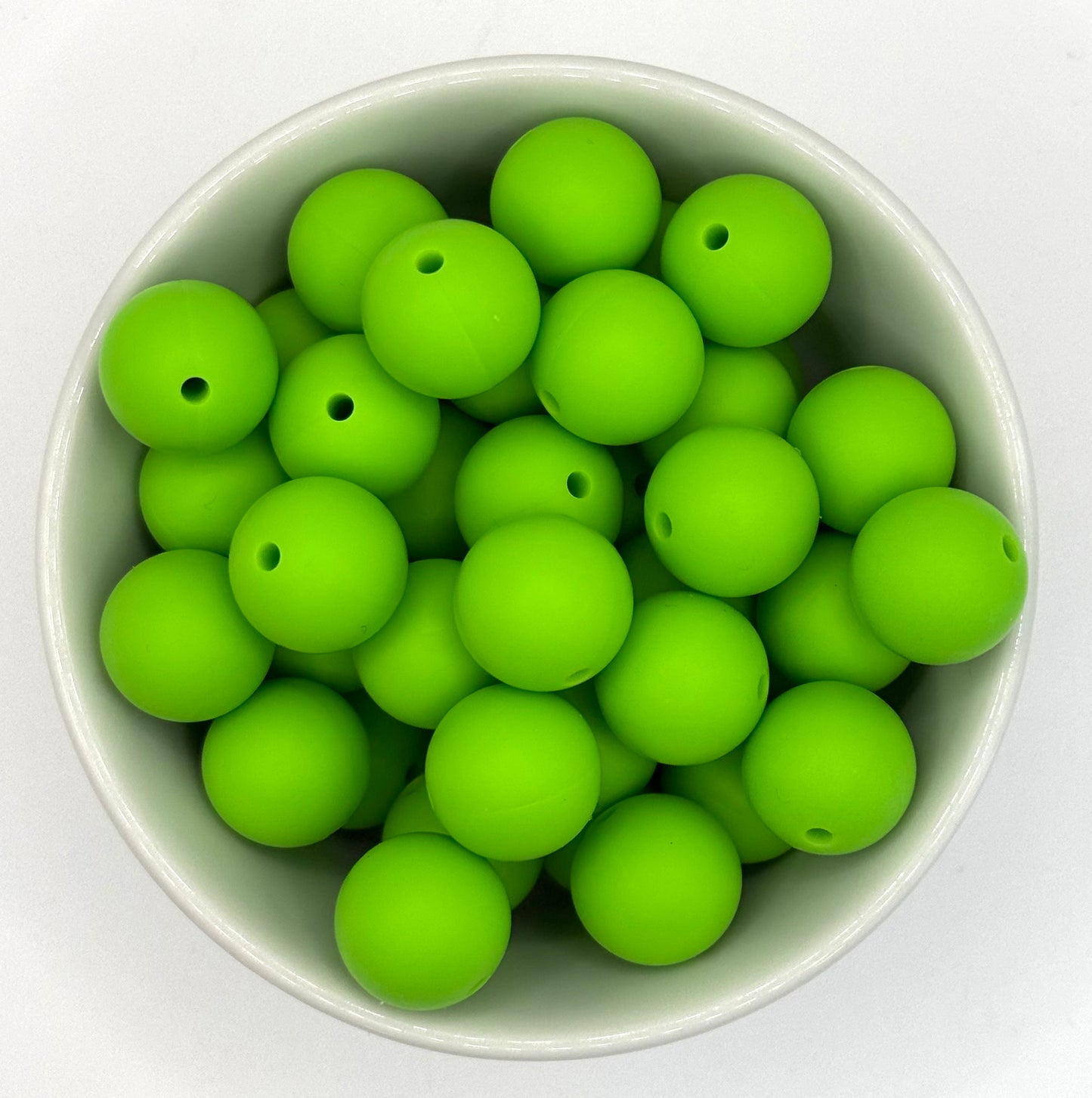 Perles rondes en silicone de 15 mm, couleur unie | Perles rondes en silicone