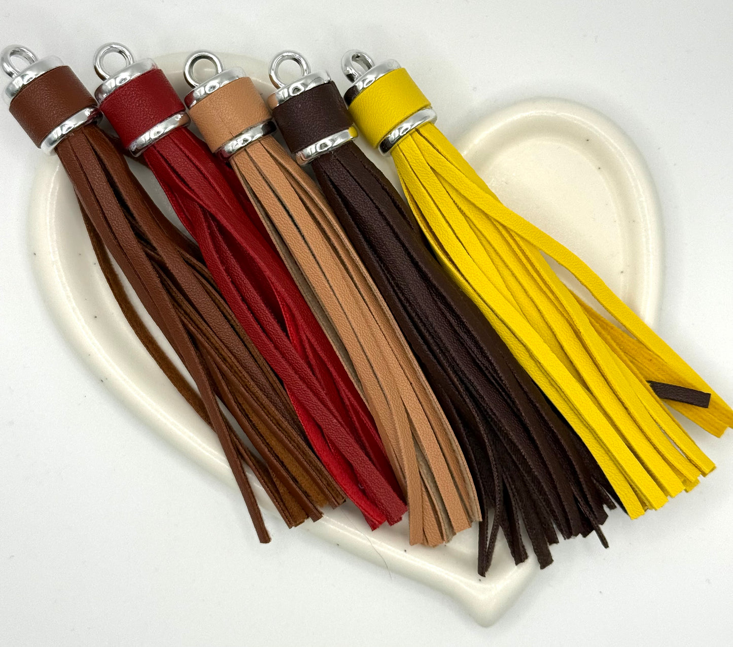 Leather Tassel 9cm Silver Cap | Accessories