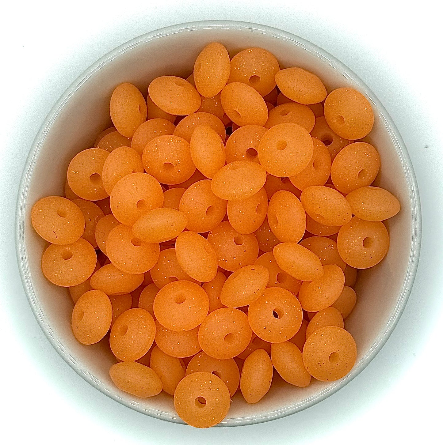 Glitter Lentil Spacer 12mm | Silicone Spacer Beads