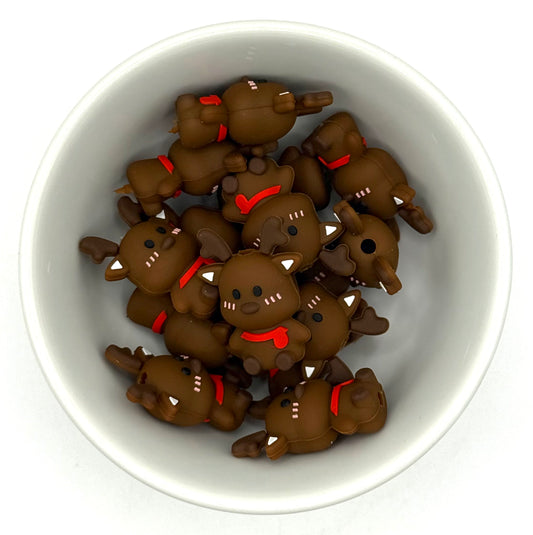 Cutie Reindeer | 3D Silicone Focal Bead