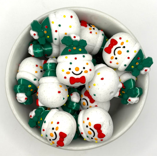 Confetti Snowman | 3D Silicone Focal Bead