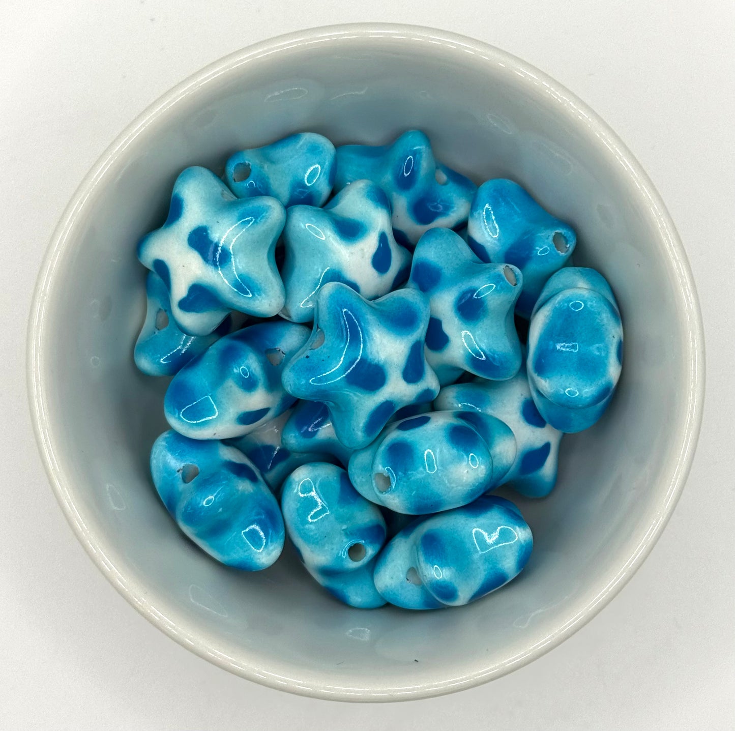 Leopard Print Puffy Star | Acrylic Focal Beads