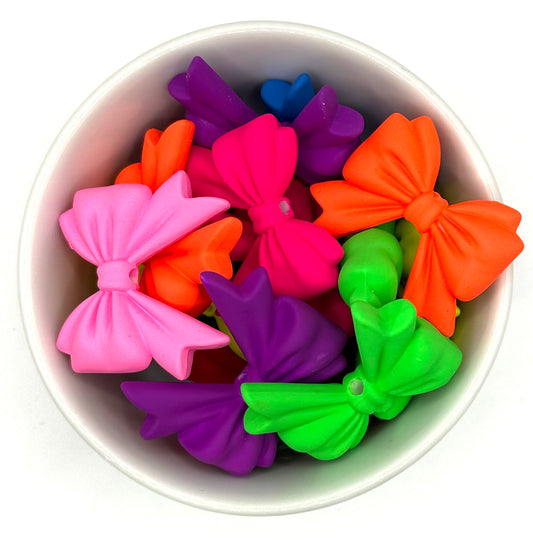 Neon Bows | 2 Pack | Acrylic Focal Bead