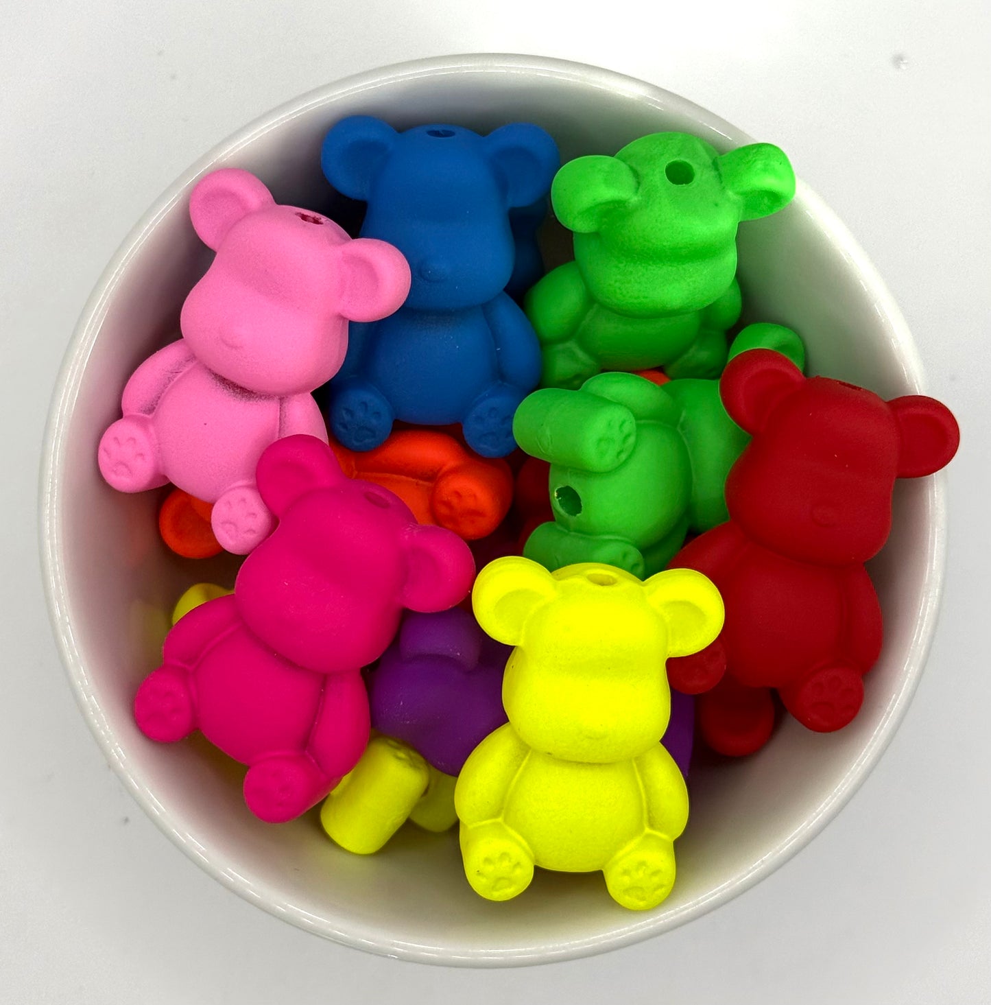 Neon Teddy Bears | Pack of 2 | 3D Focal Beads