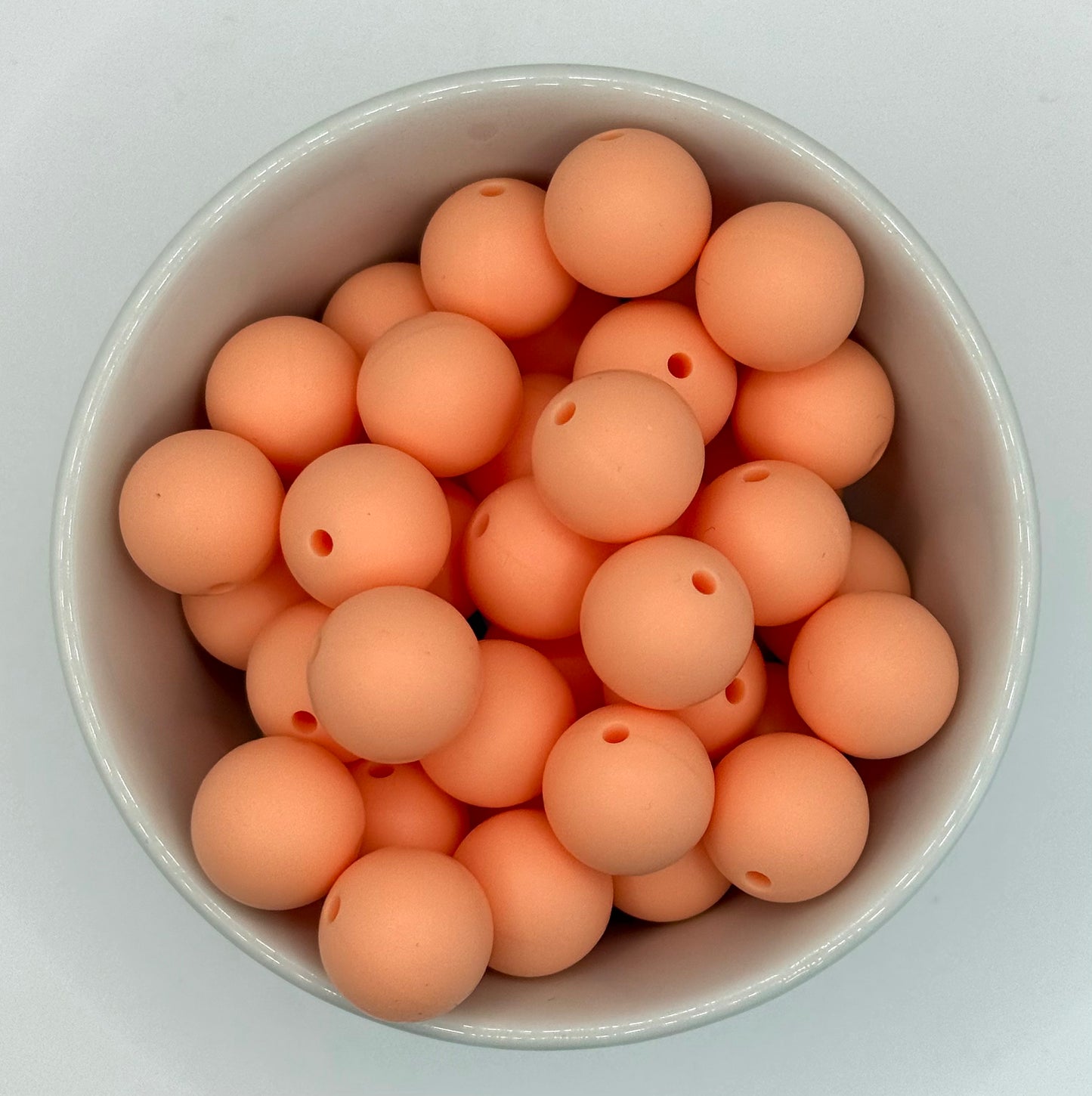 Perles rondes en silicone de 15 mm, couleur unie | Perles rondes en silicone