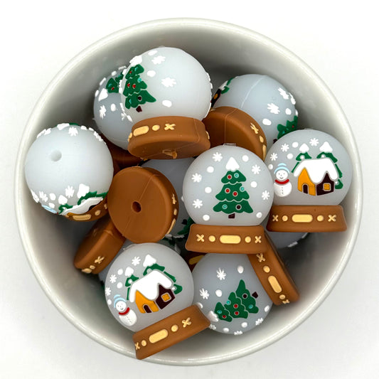 Winter Wonderland Snow Globe | 3D Silicone Focal Bead