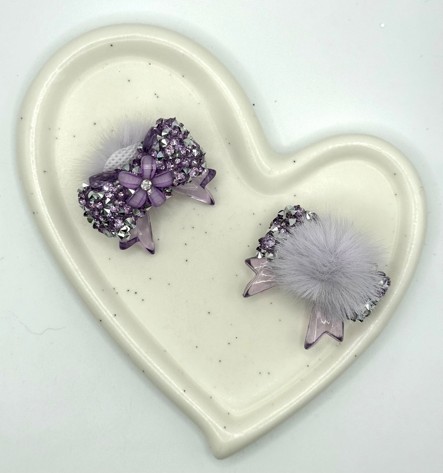 Glittery & Fuzzy Bow | Acrylic Focal Bead