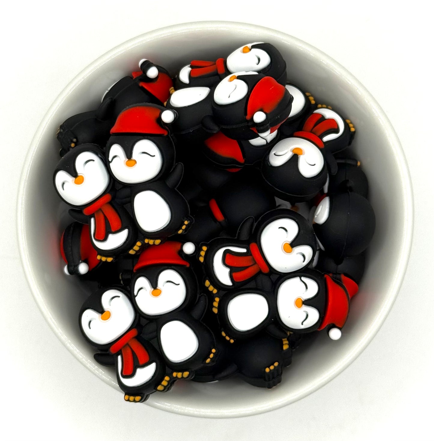 Pip & Poppy Penguins | 3D Silicone Focal Bead