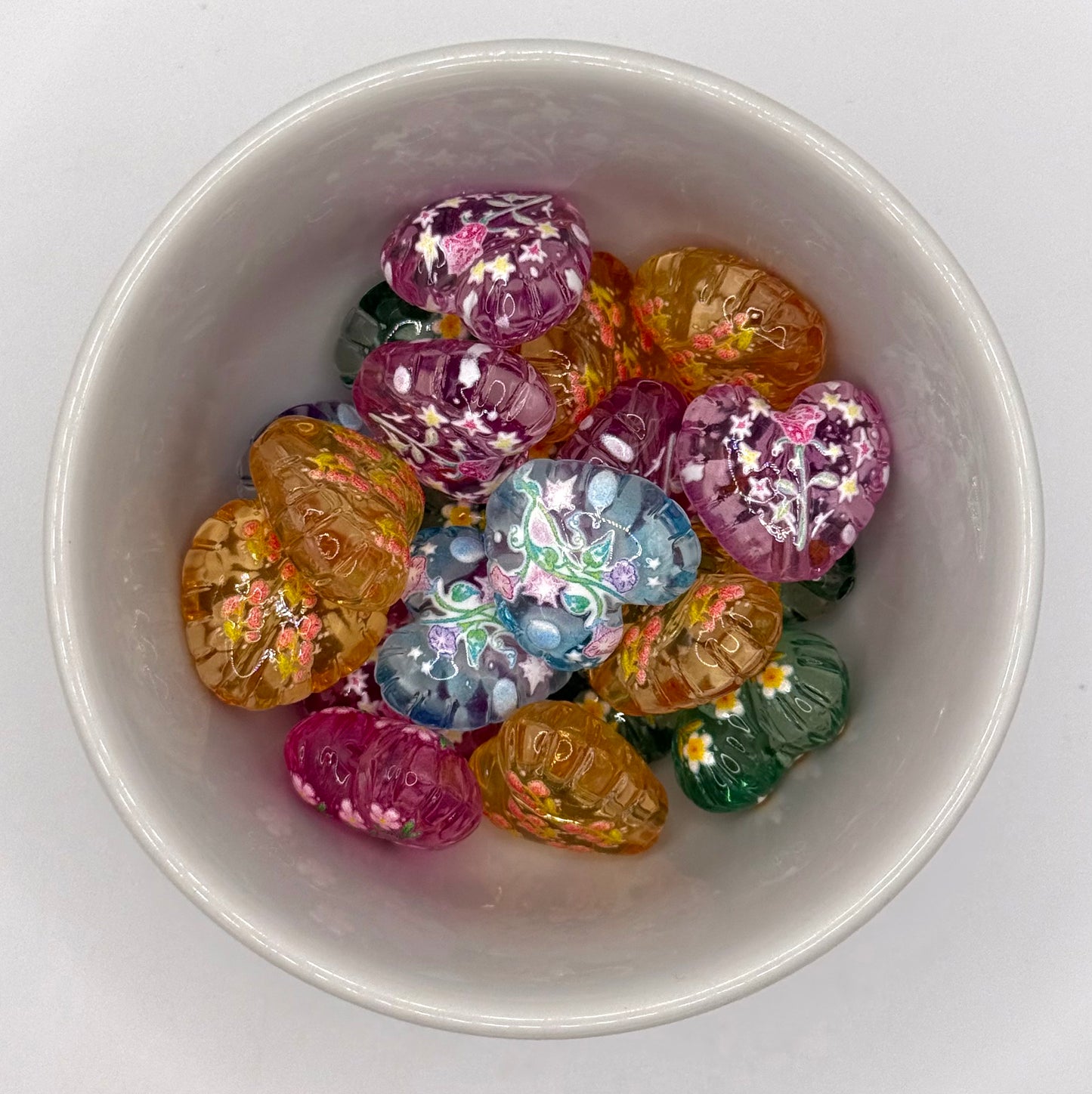 Puffy Heart Acrylic | Pks of 3 | Acrylic Focal Beads