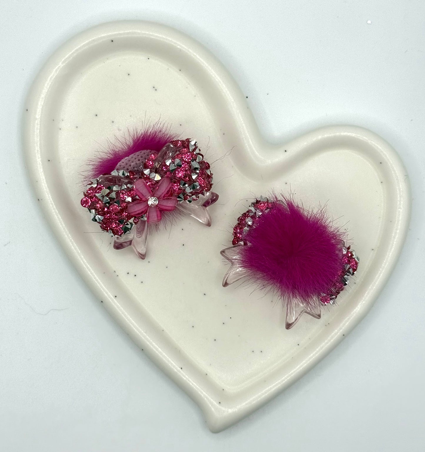 Glittery & Fuzzy Bow | Acrylic Focal Bead