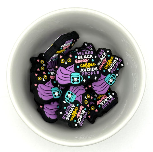 Wears Black, Loves Coffee & Avoids People | Silicone Focal Bead