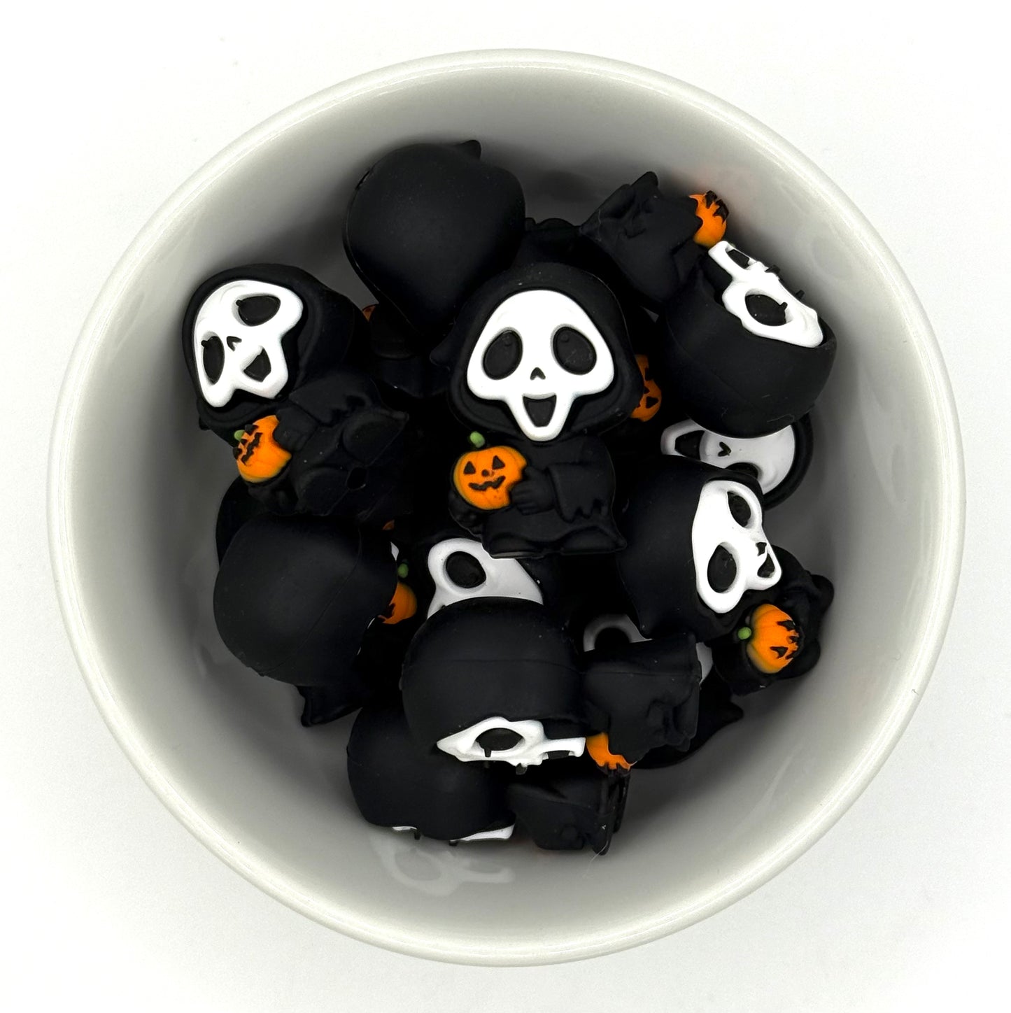 Pumpkin Ghostface | 3D Silicone Focal Bead